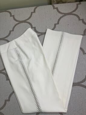 DKNY City Cream Wide Leg Trousers Fully Lined Side-Stitched Pants Size 2